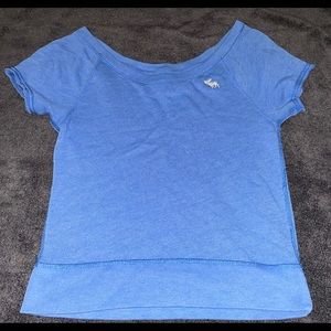 Abercrombie & Fitch, Blue, Off the Shoulder Sweater Tee, size M